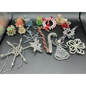 Handmade Vintage Christmas Ornaments Beaded Variety Angels Bell & More! S1Q